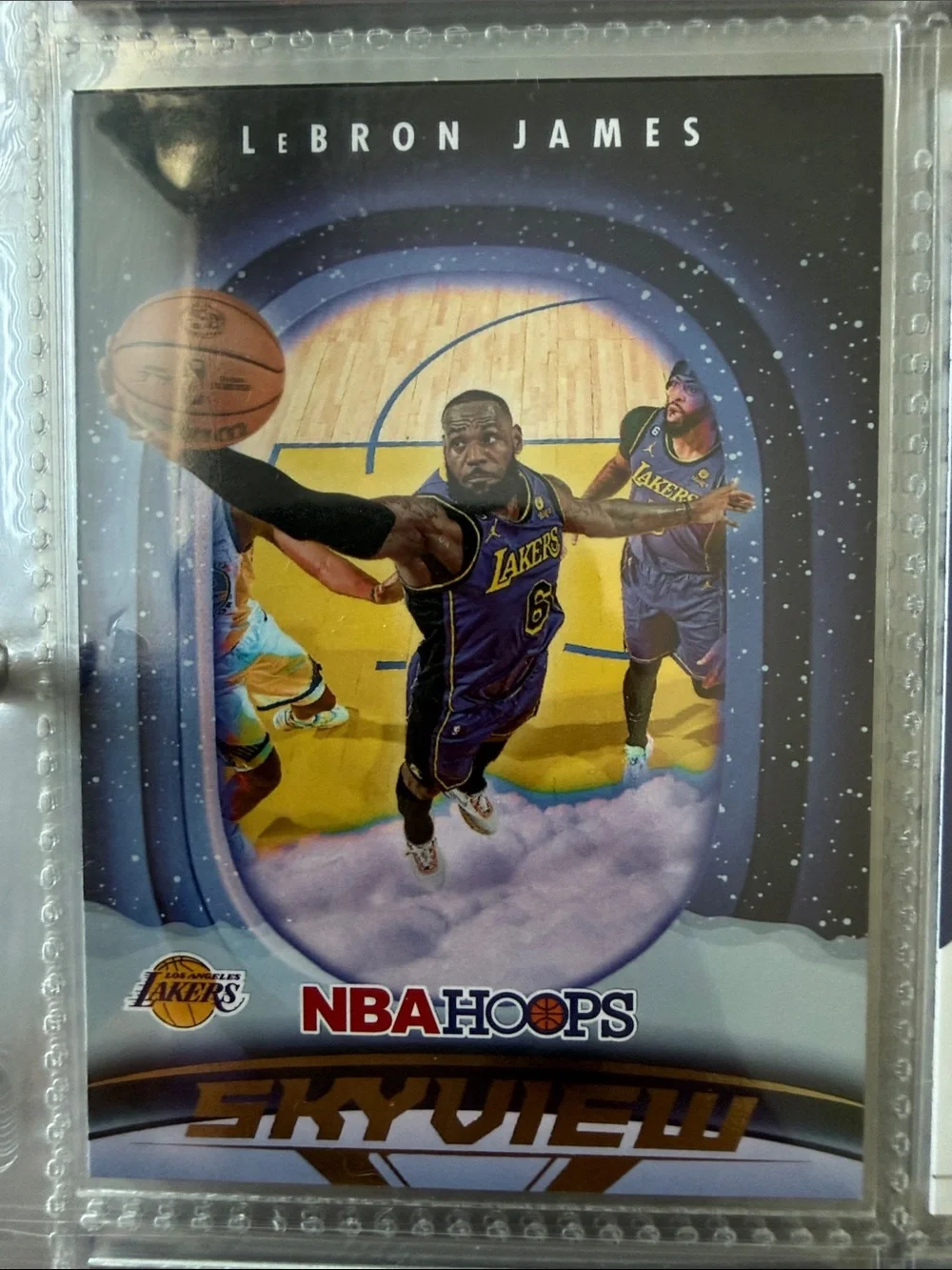 LeBron James Los Angeles Lakers NBA Hoops Skyview Basketball Card - Purple/Gold